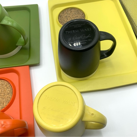 MCM Set of 4 Serving Snack Trays & Mugs ACCA Ware by David Douglas Vinta… - Picture 9 of 16